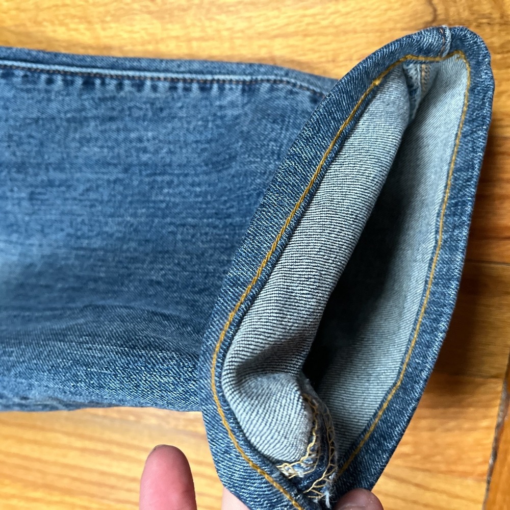 RRL Double RL Slim Narrow Jeans 42x28 (40x32 Tag) Blue Stretch Denim Hemmed - Picture 3 of 12